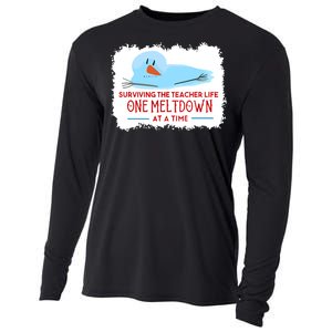 Christmas Surviving Teacher Life Meltdown Xmas Cooling Performance Long Sleeve Crew