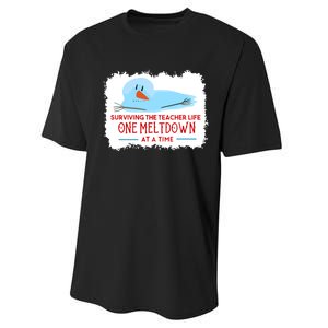 Christmas Surviving Teacher Life Meltdown Xmas Performance Sprint T-Shirt