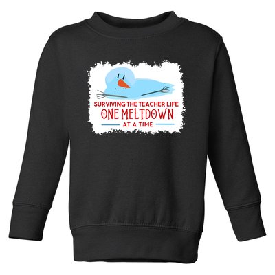 Christmas Surviving Teacher Life Meltdown Xmas Toddler Sweatshirt