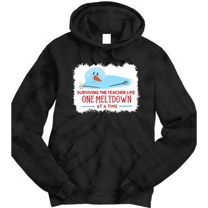 Christmas Surviving Teacher Life Meltdown Xmas Tie Dye Hoodie