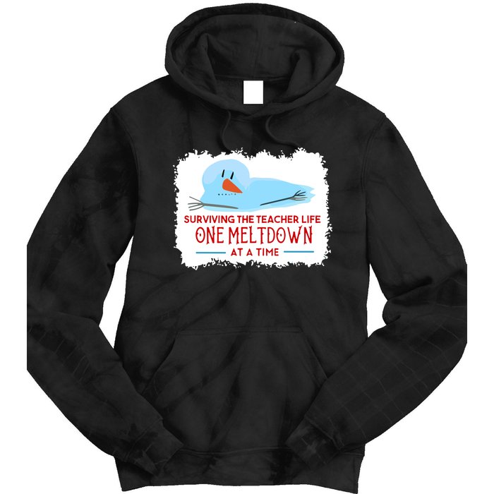 Christmas Surviving Teacher Life Meltdown Xmas Tie Dye Hoodie