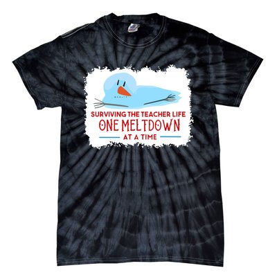 Christmas Surviving Teacher Life Meltdown Xmas Tie-Dye T-Shirt