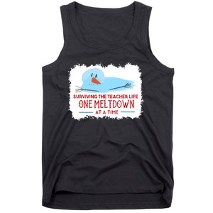 Christmas Surviving Teacher Life Meltdown Xmas Tank Top