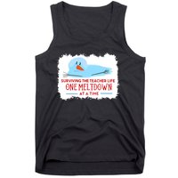 Christmas Surviving Teacher Life Meltdown Xmas Tank Top