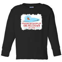 Christmas Surviving Teacher Life Meltdown Xmas Toddler Long Sleeve Shirt