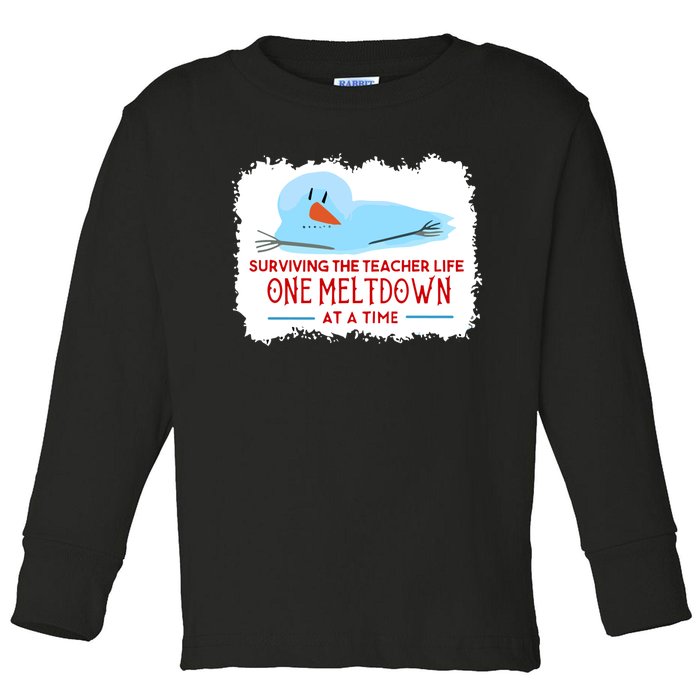 Christmas Surviving Teacher Life Meltdown Xmas Toddler Long Sleeve Shirt