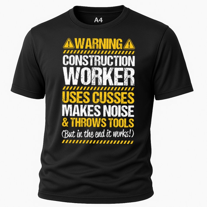 Construction Site Throws Tools Construction Worker Gift Cooling Performance Crew T-Shirt