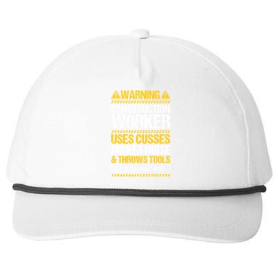 Construction Site Throws Tools Construction Worker Gift Snapback Five-Panel Rope Hat