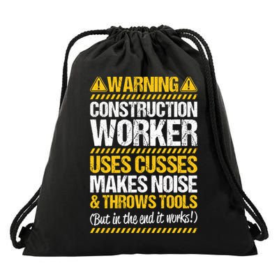 Construction Site Throws Tools Construction Worker Gift Drawstring Bag