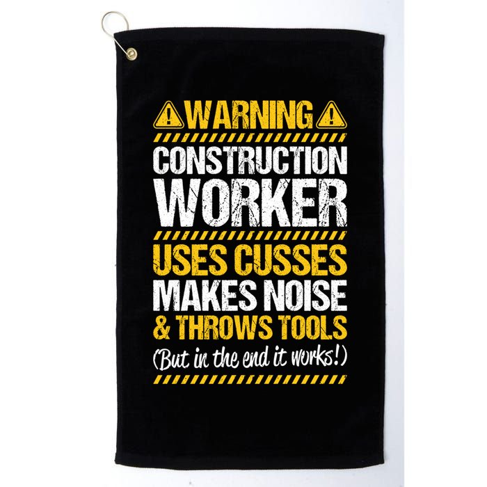 Construction Site Throws Tools Construction Worker Gift Golf Towel