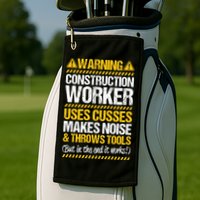 Construction Site Throws Tools Construction Worker Gift Golf Towel