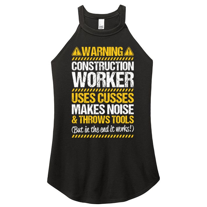 Construction Site Throws Tools Construction Worker Gift Women's Perfect Tri Rocker Tank
