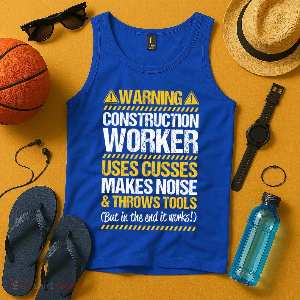 Construction Site Throws Tools Construction Worker Gift Tank Top