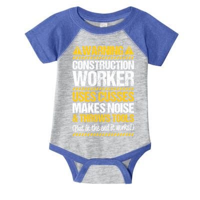 Construction Site Throws Tools Construction Worker Gift Infant Baby Jersey Bodysuit