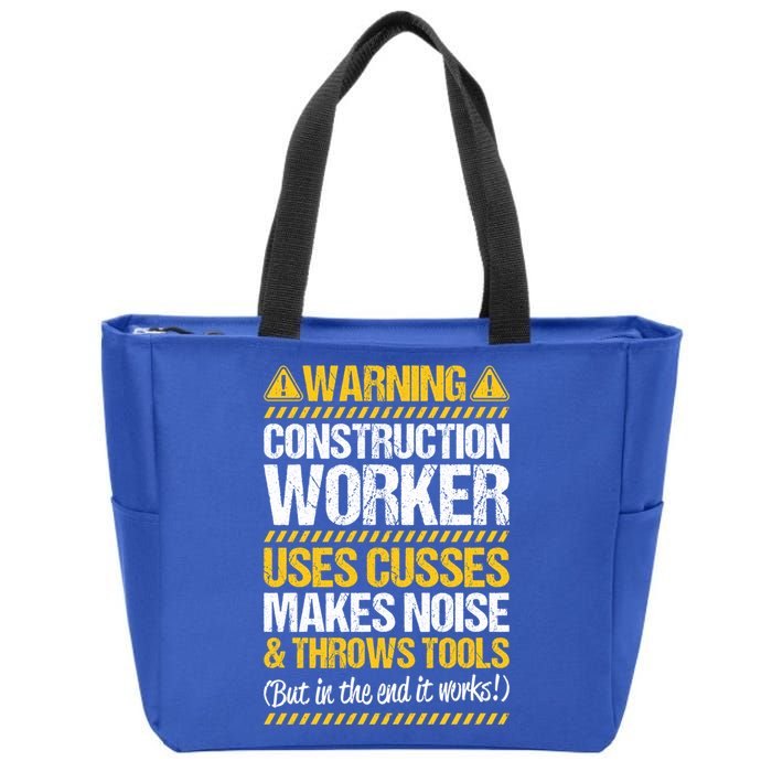 Construction Site Throws Tools Construction Worker Gift Zip Tote Bag