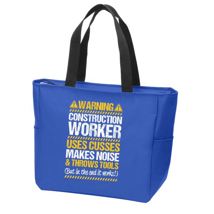 Construction Site Throws Tools Construction Worker Gift Zip Tote Bag