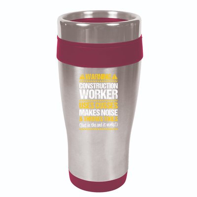 Construction Site Throws Tools Construction Worker Gift 16oz Travel Tumbler