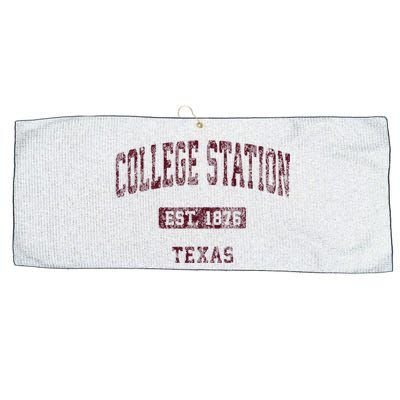 College Station Texas Tx Vintage Athletic Sports Large Microfiber Waffle Golf Towel