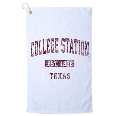 College Station Texas Tx Vintage Athletic Sports Platinum Collection Golf Towel