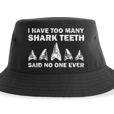 Cool Shark Teeth Collector Gift Funny Shark Teeth Hunting Sustainable Bucket Hat