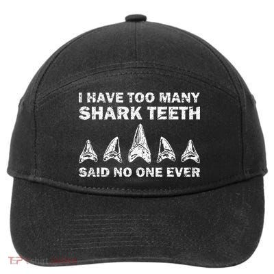 Cool Shark Teeth Collector Gift Funny Shark Teeth Hunting 7-Panel Snapback Hat
