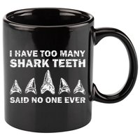 Cool Shark Teeth Collector Gift Funny Shark Teeth Hunting 11oz C Handle Ceramic Mug