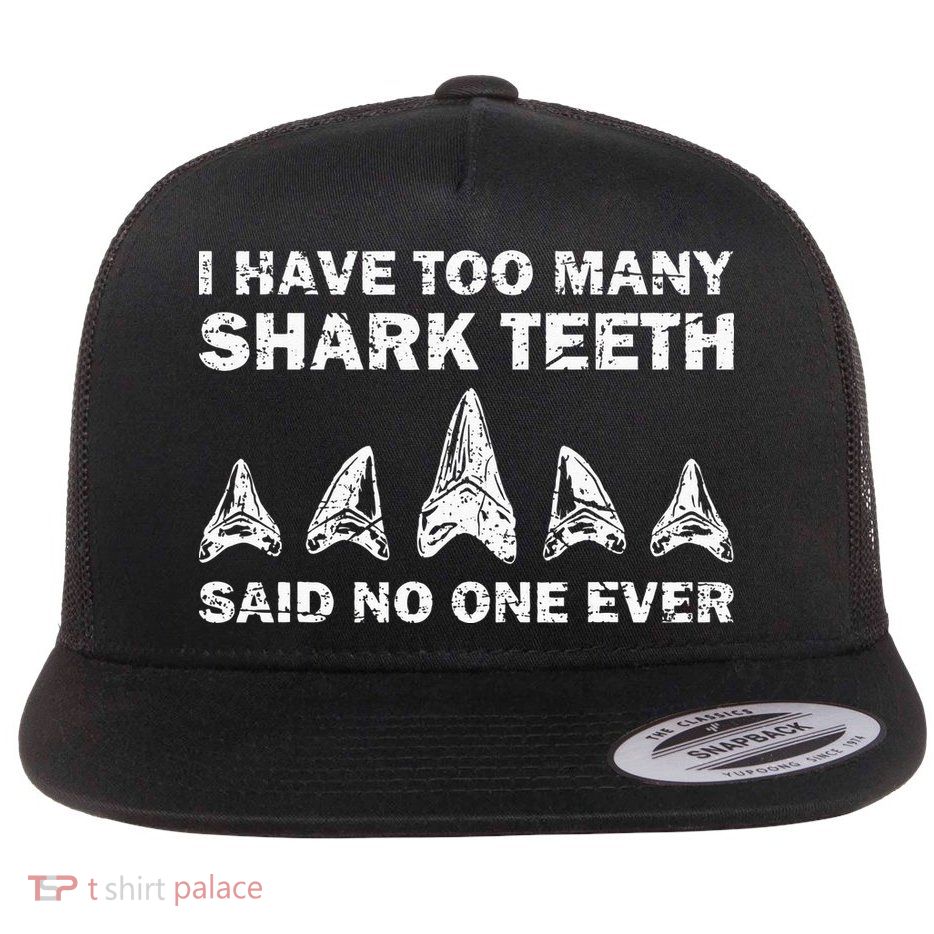Cool Shark Teeth Collector Gift Funny Shark Teeth Hunting Flatbill Hat