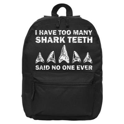 Cool Shark Teeth Collector Gift Funny Shark Teeth Hunting 16 in Basic Backpack