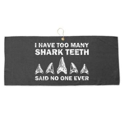 Cool Shark Teeth Collector Gift Funny Shark Teeth Hunting Large Microfiber Waffle Golf Towel