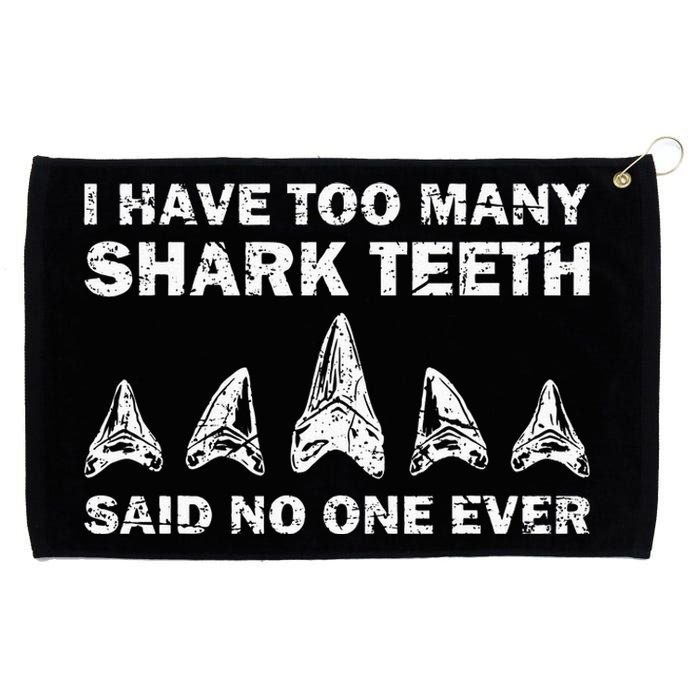 Cool Shark Teeth Collector Gift Funny Shark Teeth Hunting Grommeted Golf Towel