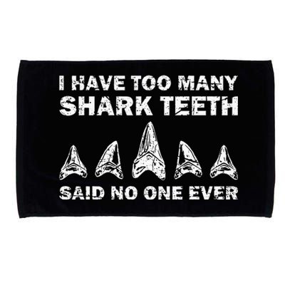 Cool Shark Teeth Collector Gift Funny Shark Teeth Hunting Microfiber Hand Towel