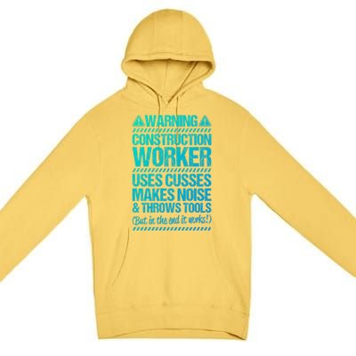 Construction Site Throws Tools Construction Worker Gift Premium Pullover Hoodie