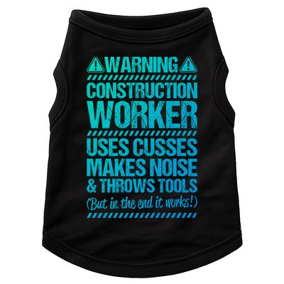 Construction Site Throws Tools Construction Worker Gift Doggie Tank