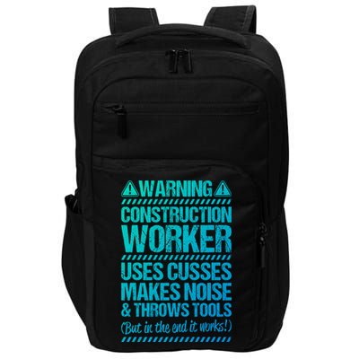 Construction Site Throws Tools Construction Worker Gift Impact Tech Backpack