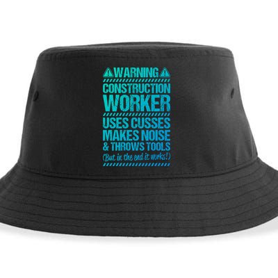 Construction Site Throws Tools Construction Worker Gift Sustainable Bucket Hat