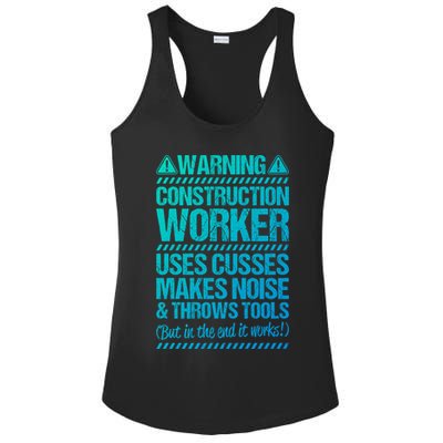 Construction Site Throws Tools Construction Worker Gift Ladies PosiCharge Competitor Racerback Tank