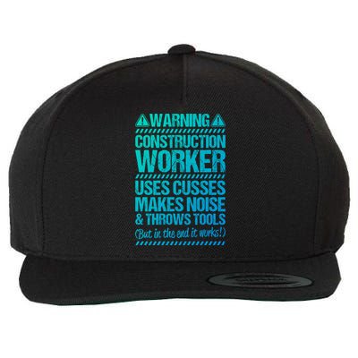 Construction Site Throws Tools Construction Worker Gift Wool Snapback Cap