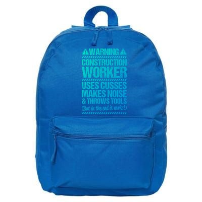 Construction Site Throws Tools Construction Worker Gift 16 in Basic Backpack