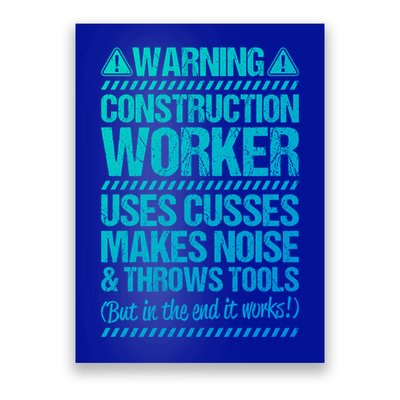 Construction Site Throws Tools Construction Worker Gift Poster