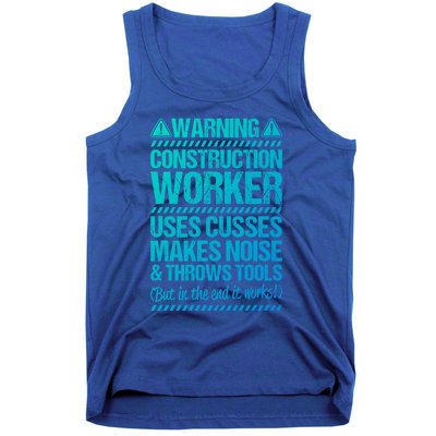 Construction Site Throws Tools Construction Worker Gift Tank Top