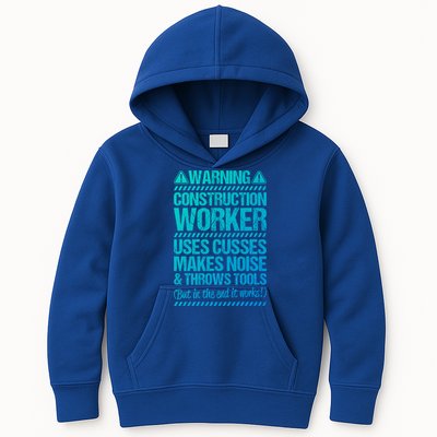Construction Site Throws Tools Construction Worker Gift Kids Hoodie