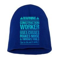 Construction Site Throws Tools Construction Worker Gift Short Acrylic Beanie