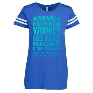 Construction Site Throws Tools Construction Worker Gift Enza Ladies Jersey Football T-Shirt