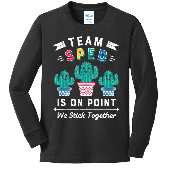 Cute Sped Teacher Gift Special Education Cactus Sped Teacher Kids Long Sleeve Shirt