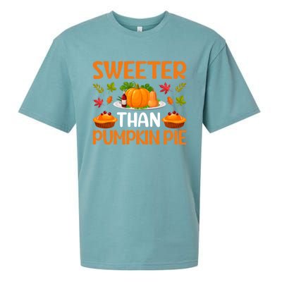 Cool Sweeter Than Pumpkin Pie Thanks Giving Quote Gift Sueded Cloud Jersey T-Shirt