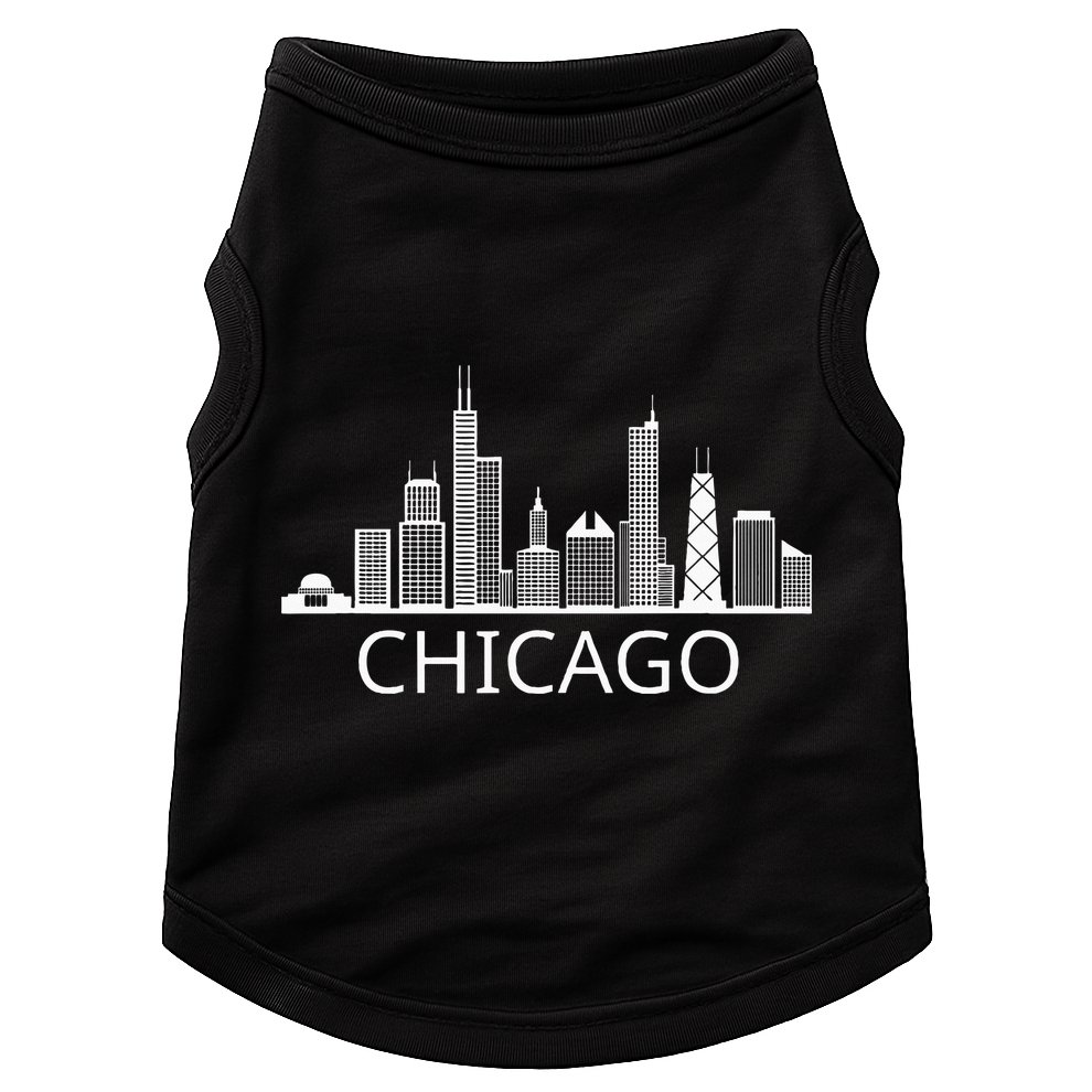 Chicago Skyline Throwback Design Classic Doggie Tank