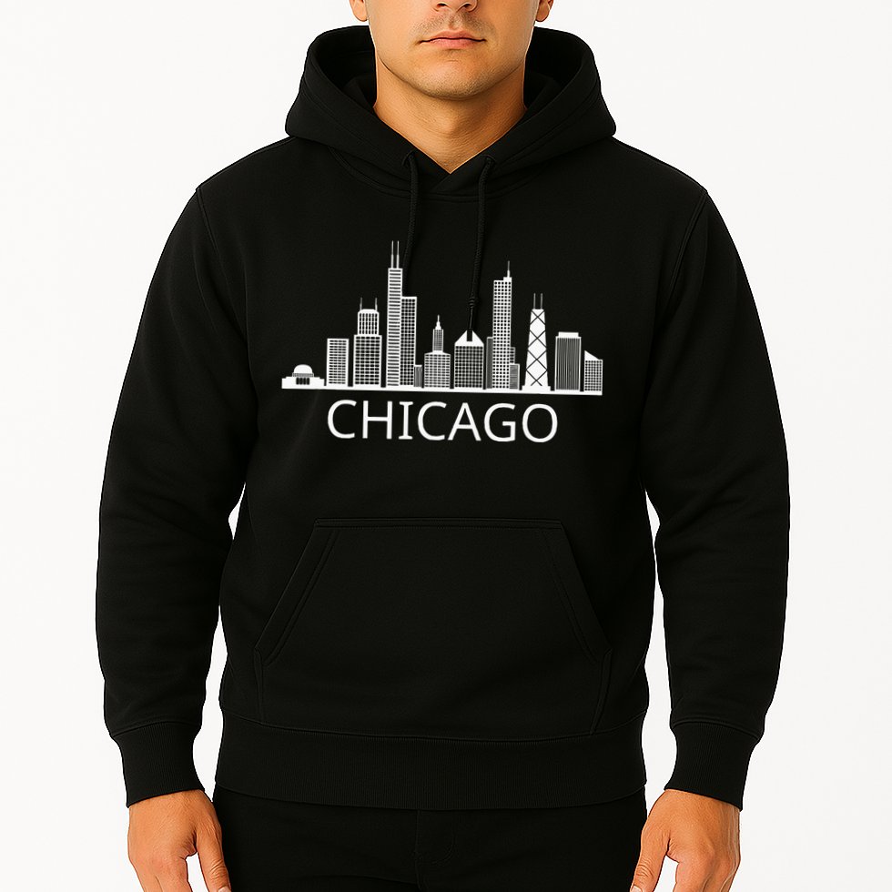 Chicago Skyline Throwback Design Classic Hoodie