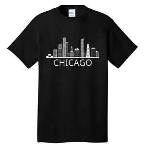 Chicago Skyline Throwback Design Classic Tall T-Shirt