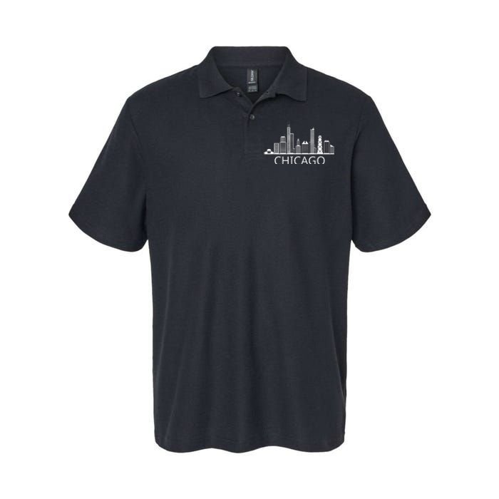 Chicago Skyline Throwback Design Classic Softstyle Adult Sport Polo