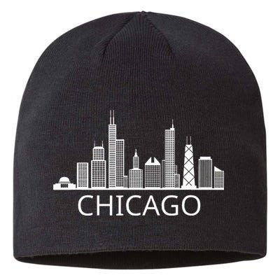 Chicago Skyline Throwback Design Classic Sustainable Beanie